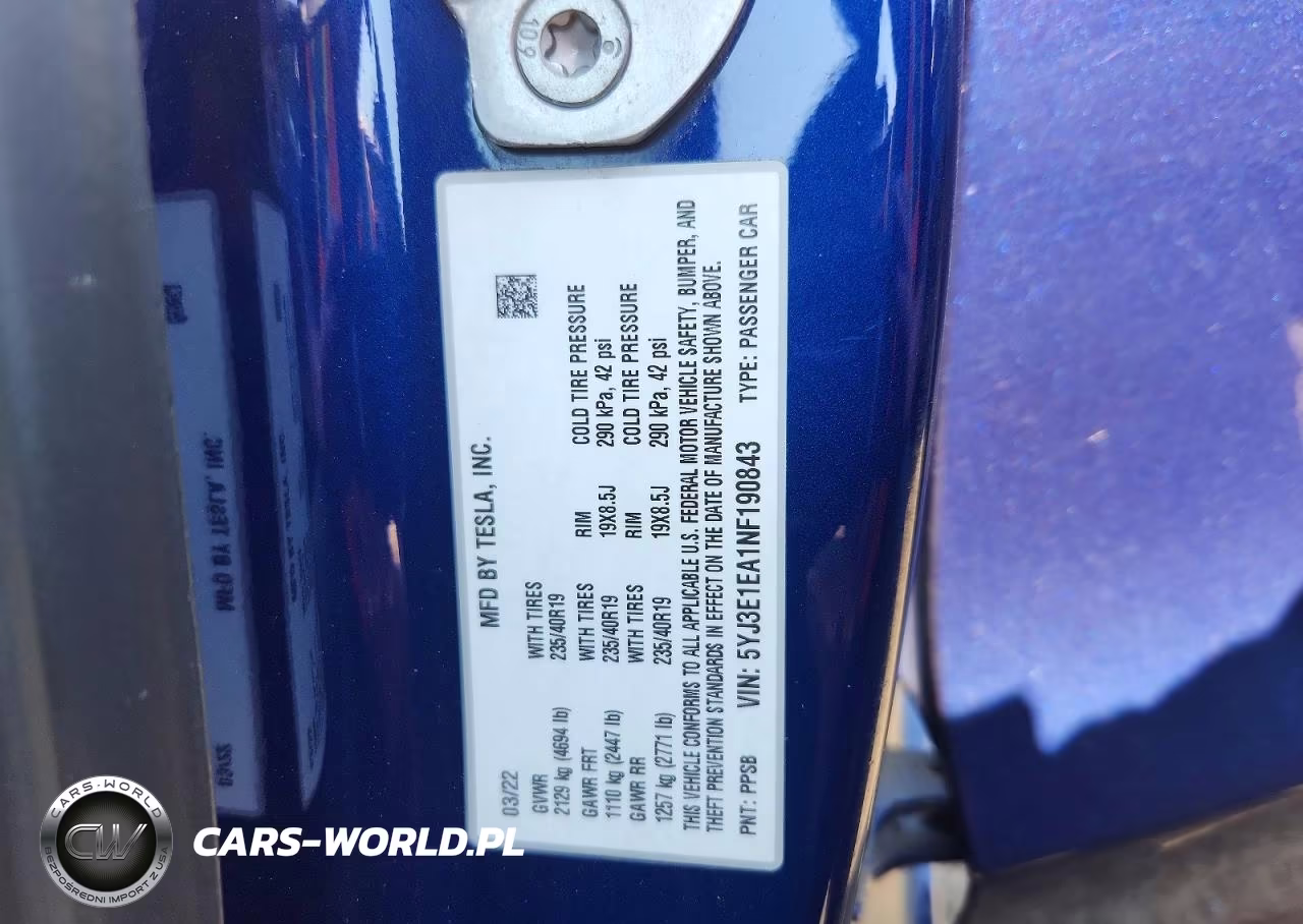 2022 Tesla Model 3 VIN:5YJ3E1EA1NF190843 - 12