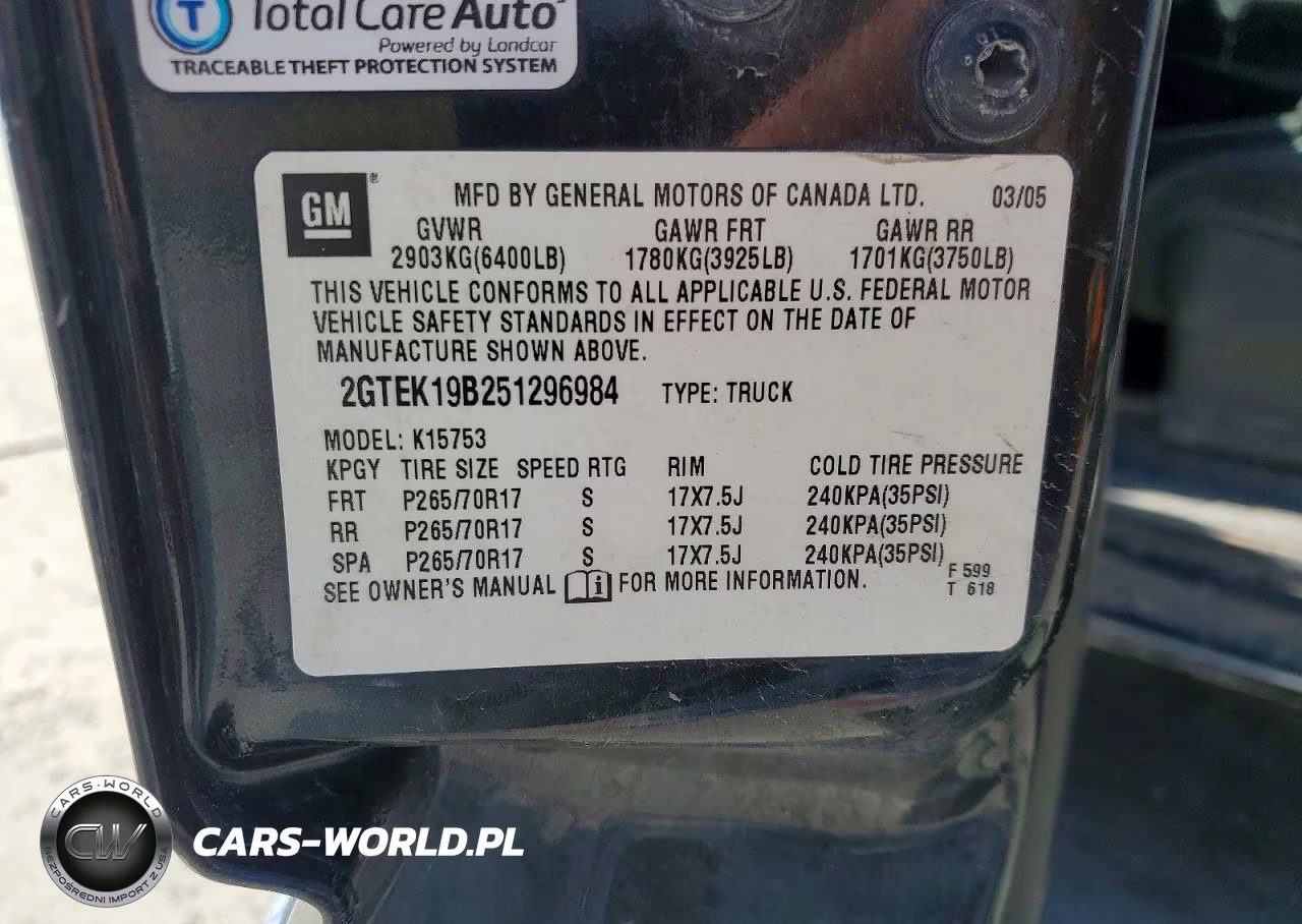 2005 GMC New Sierra K1500 VIN:2GTEK19B251296984 - 12