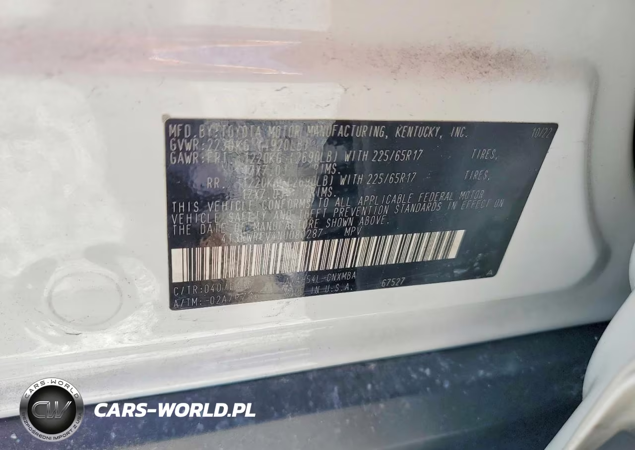 2022 Toyota Rav4 Xle VIN:4T3RWRFV4NU080287 - 14