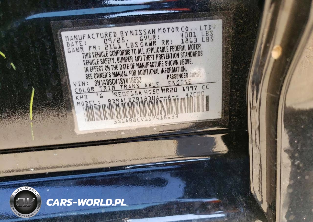 2025 Nissan Sentra Sv VIN:3N1AB8CV1SY418633 - 12