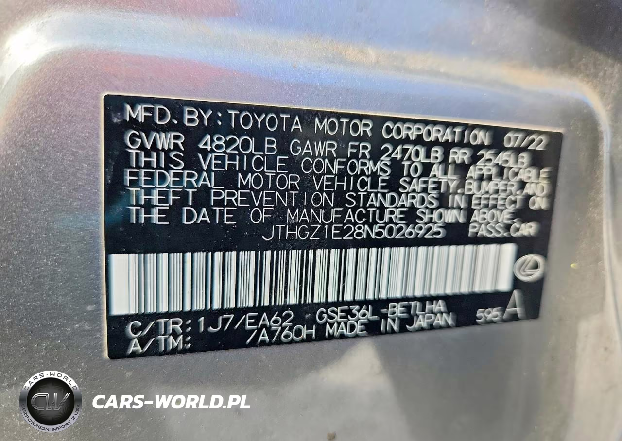 2022 Lexus Is 350 F Sport VIN:JTHGZ1E28N5026925 - 13