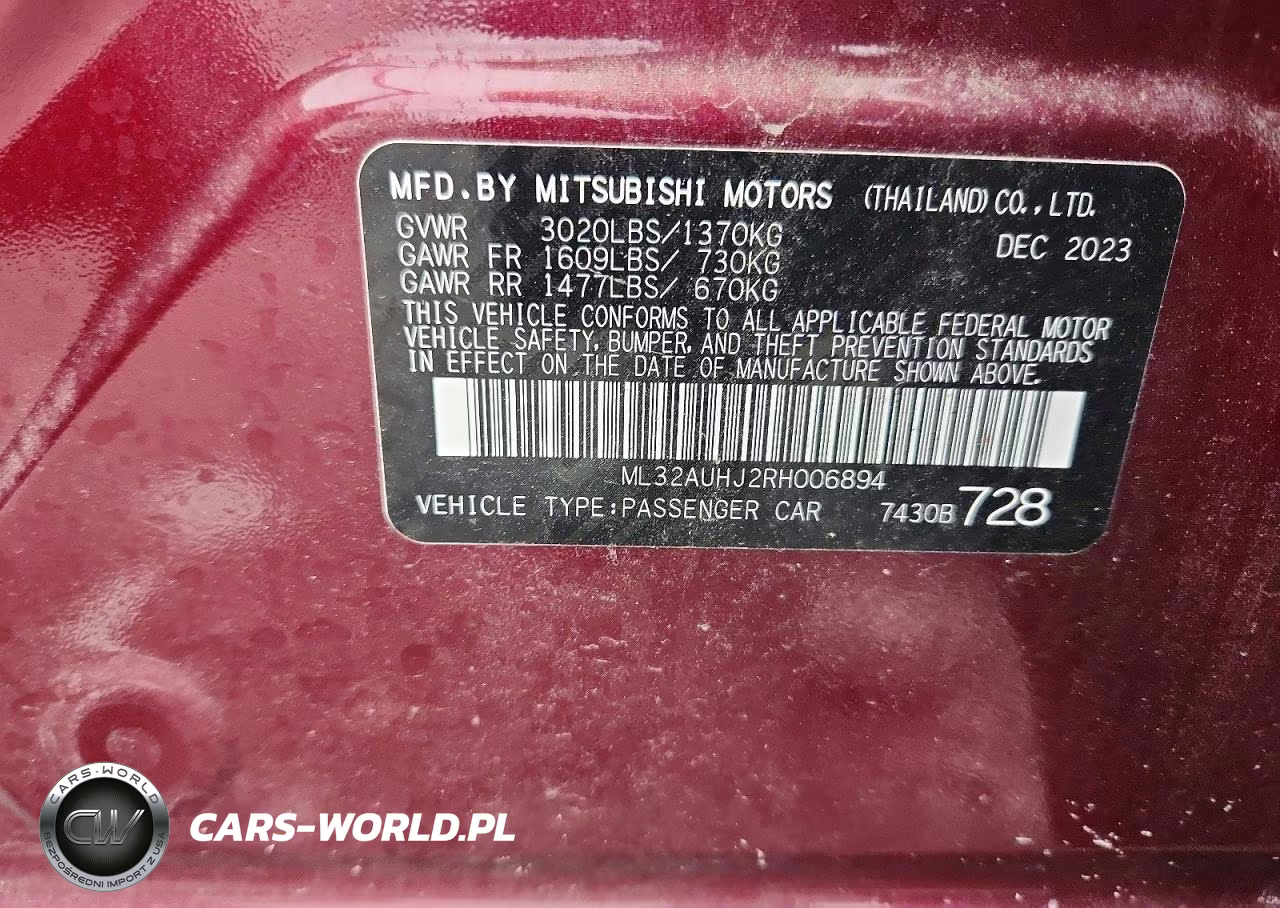 2024 Mitsubishi Mirage Es VIN:ML32AUHJ2RH006894 - 12