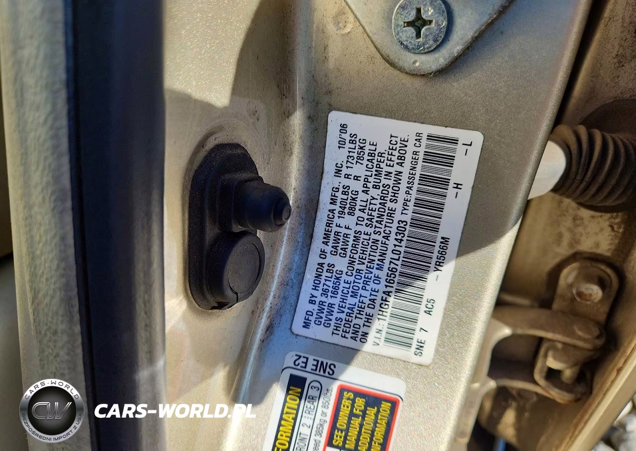 2007 Honda Civic Lx VIN:1HGFA16567L014303 - 12