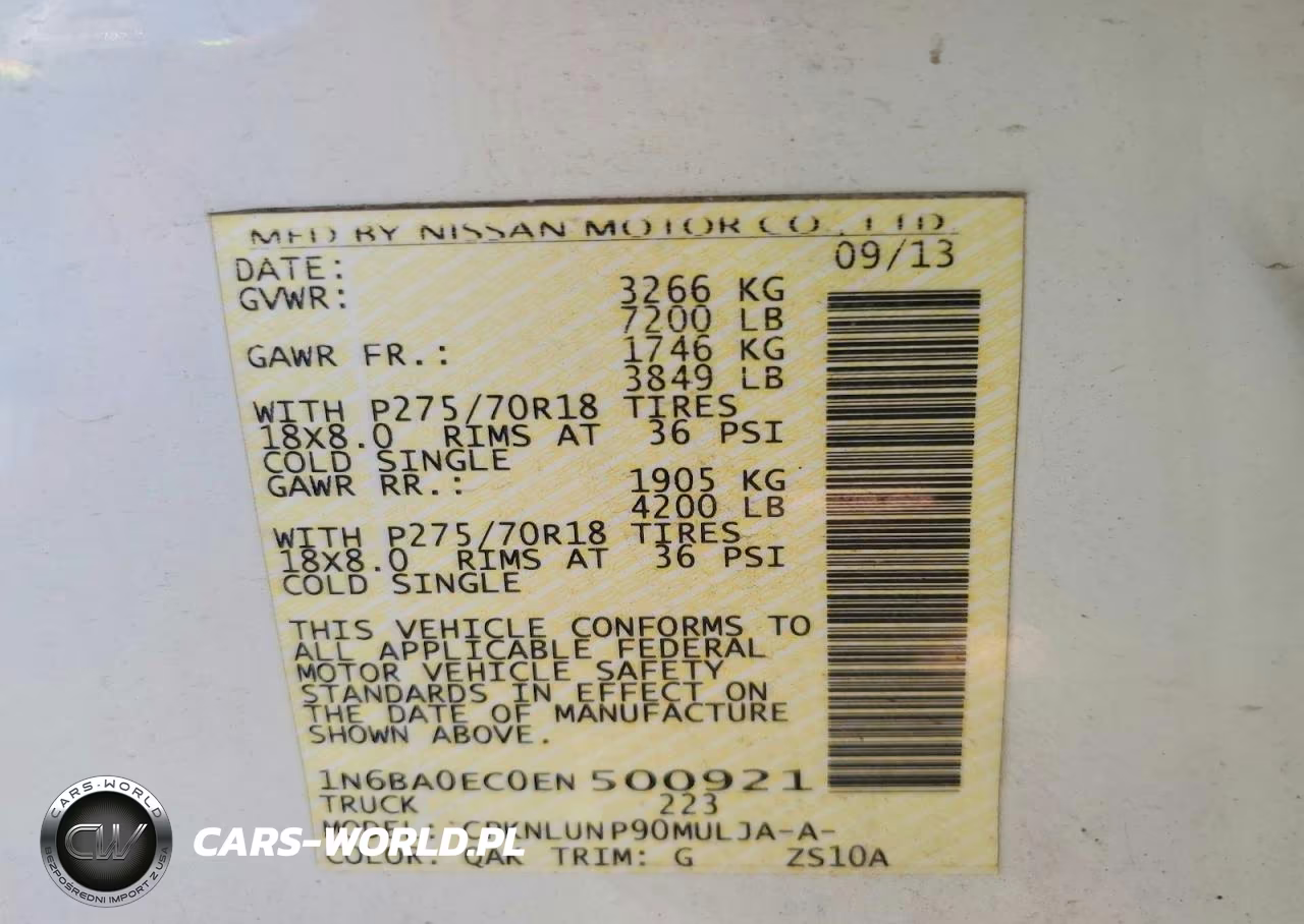 2014 Nissan Titan Pro-4X VIN:1N6BA0EC0EN500921 - 12