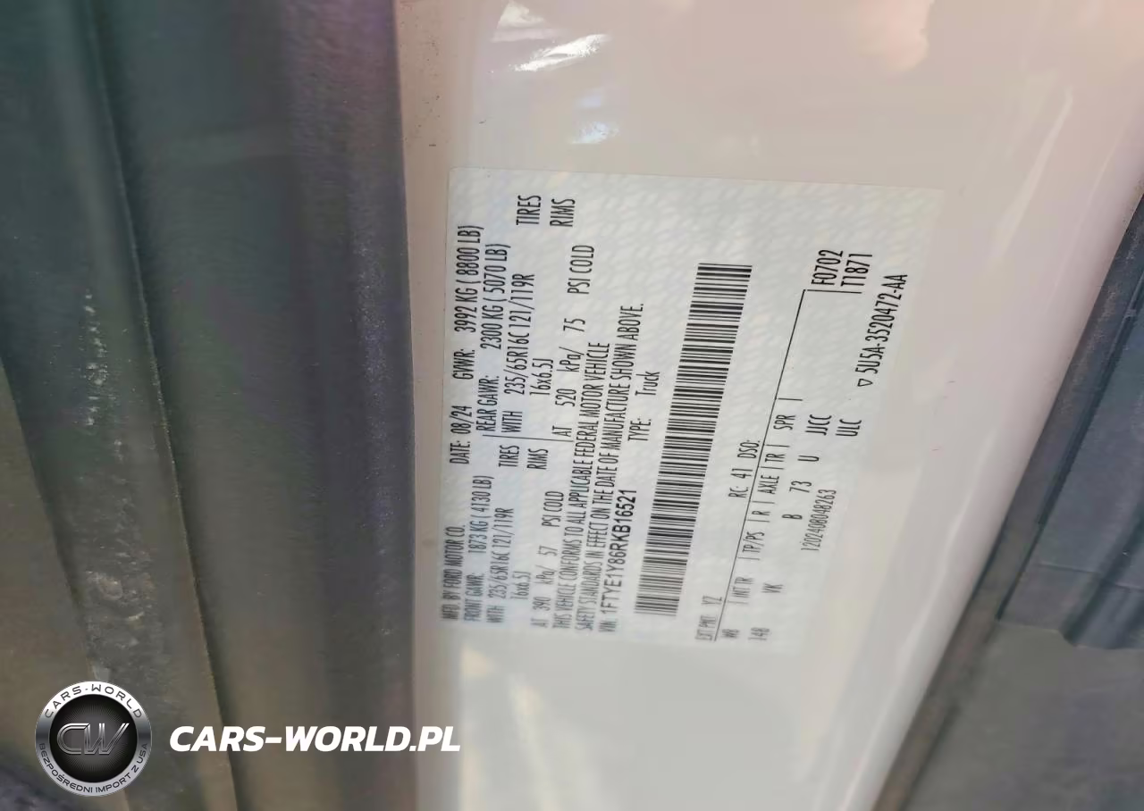 2024 Ford Transit T-150 VIN:1FTYE1Y86RKB16521 - 13