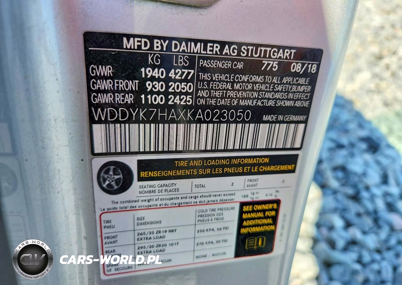 2019 Mercedes-Benz Amg Gt VIN:WDDYK7HAXKA023050 - 12