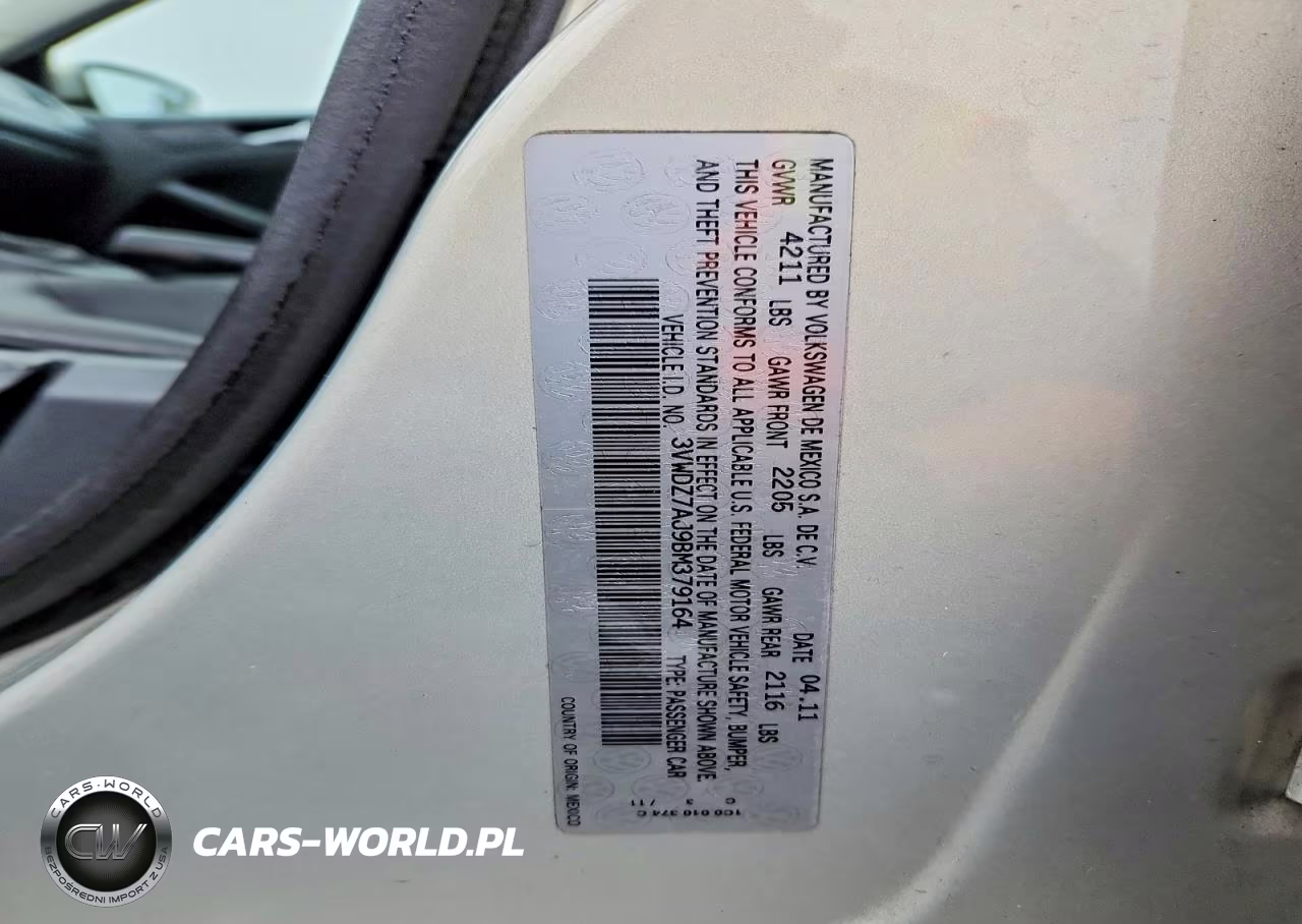 2011 Volkswagen Jetta Se VIN:3VWDZ7AJ9BM379164 - 12