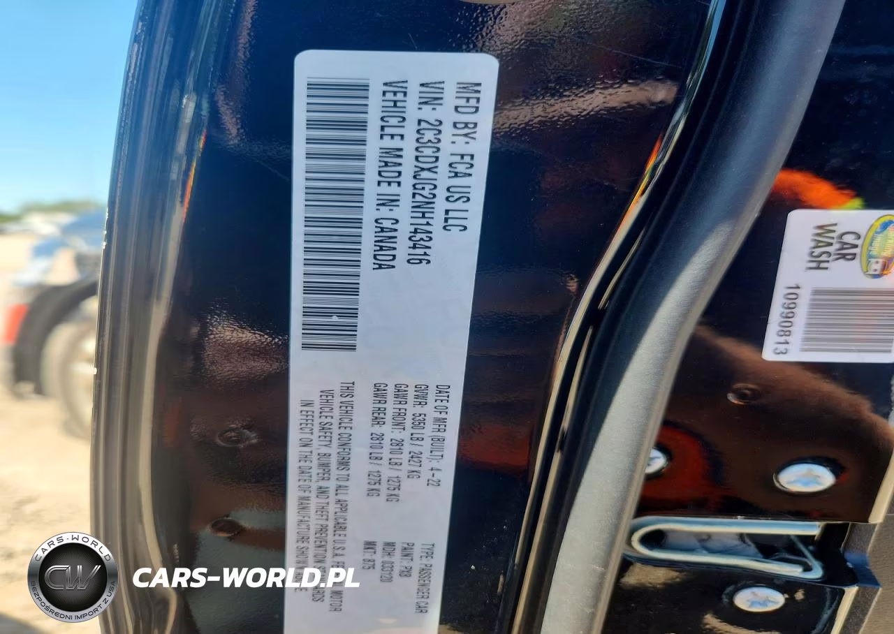 2022 Dodge Charger Sxt VIN:2C3CDXJG2NH143416 - 12
