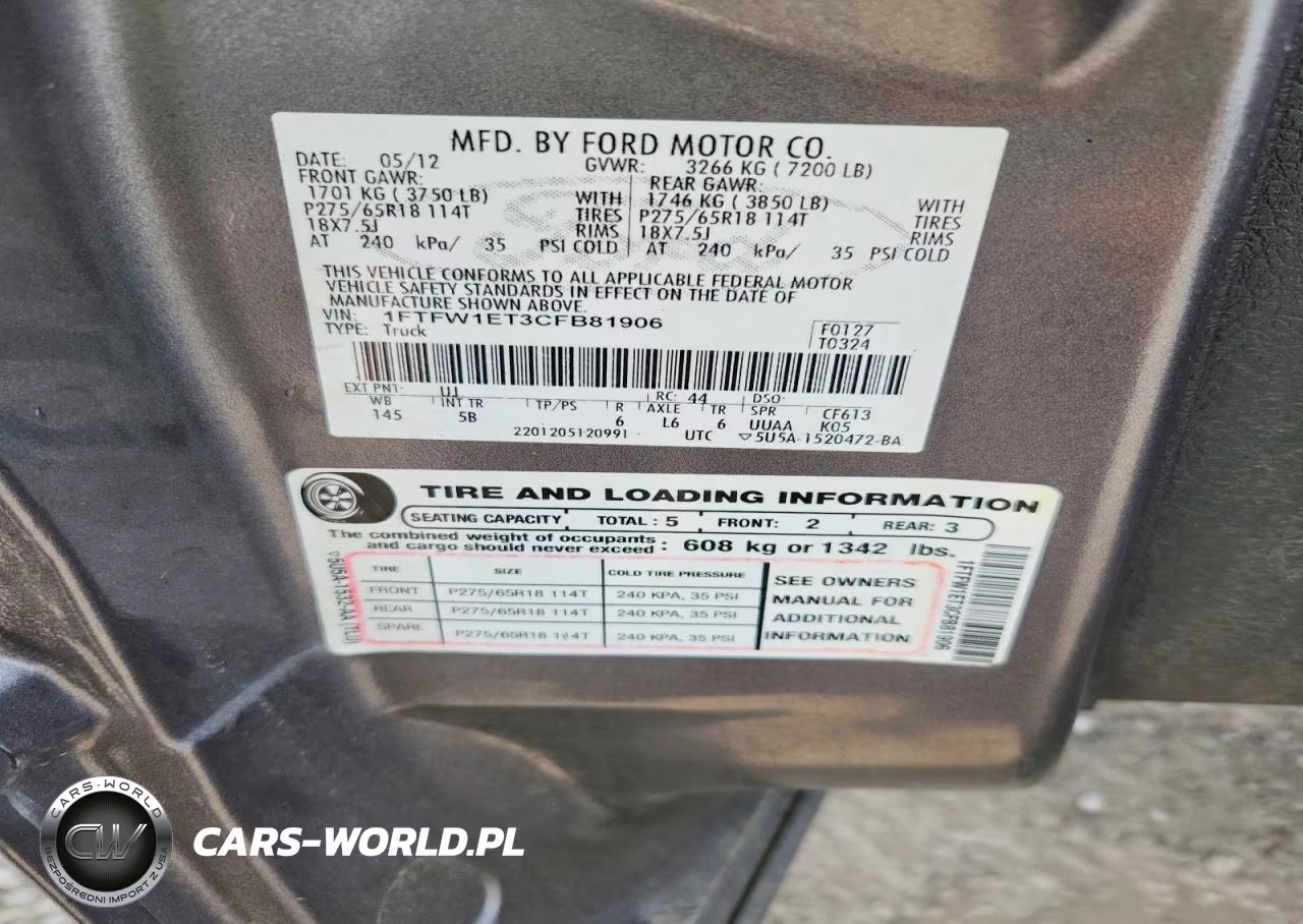 2012 Ford F150 Supercrew VIN:1FTFW1ET3CFB81906 - 12