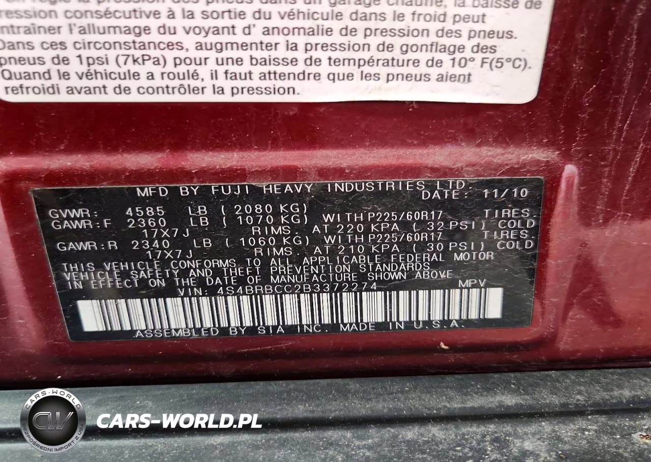 2011 Subaru Outback 2.5I Limited VIN:4S4BRBCC2B3372274 - 12