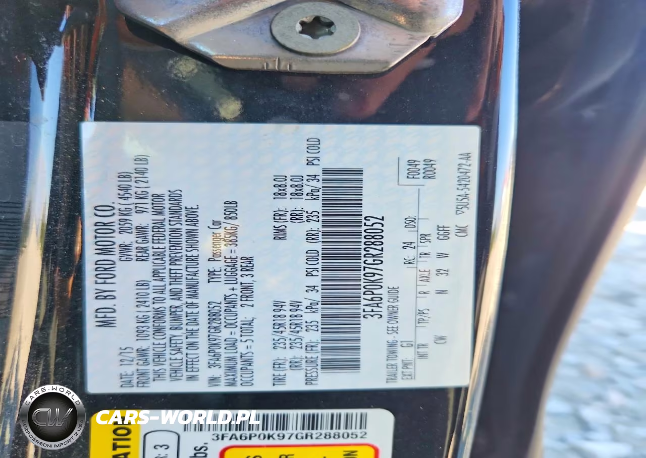 2016 Ford Fusion Titanium VIN:3FA6P0K97GR288052 - 13