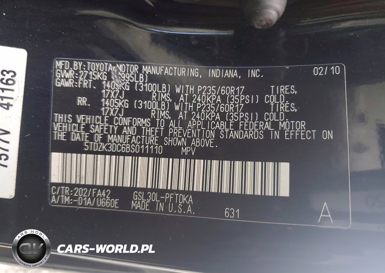 2011 Toyota Sienna Base 7-Passenger VIN:5TDZK3DC6BS011110 - 13