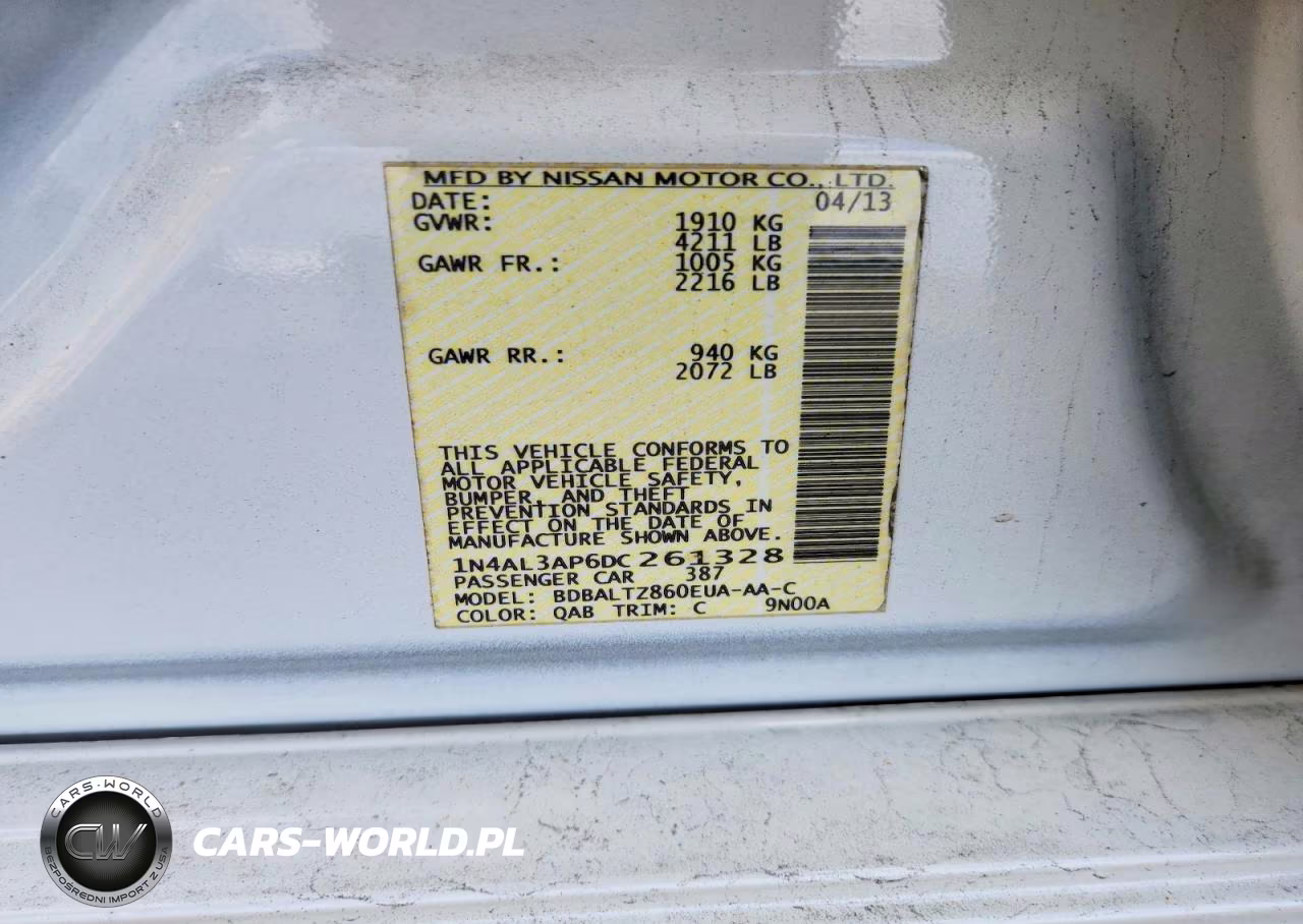 2013 Nissan Altima 2.5 VIN:1N4AL3AP6DC261328 - 12