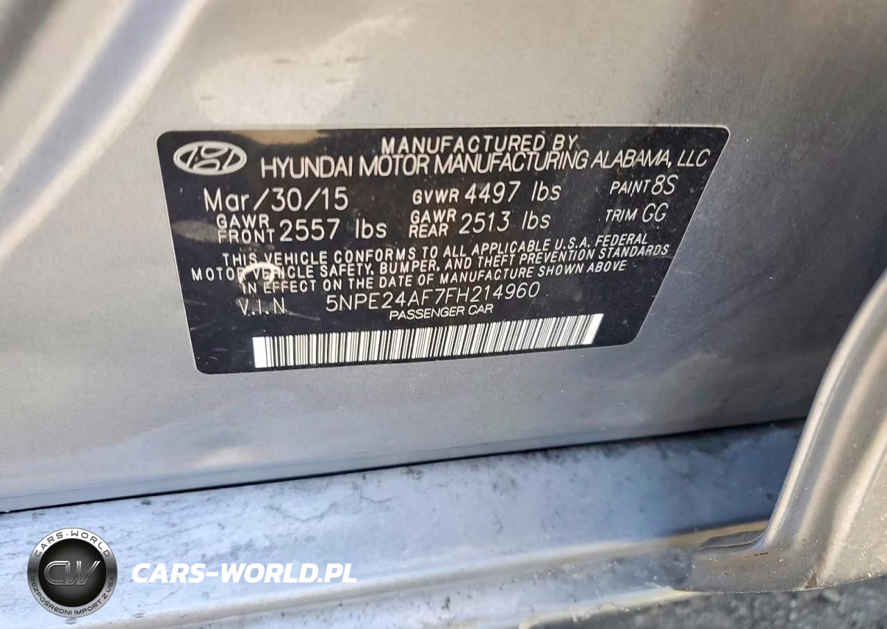 2015 Hyundai Sonata Se VIN:5NPE24AF7FH214960 - 12
