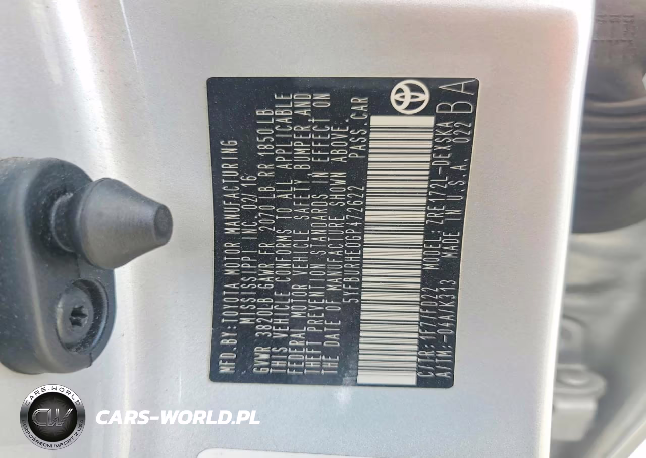 2016 Toyota Corolla L-Le-Le Plus L VIN:5YFBURHE0GP472622 - 13