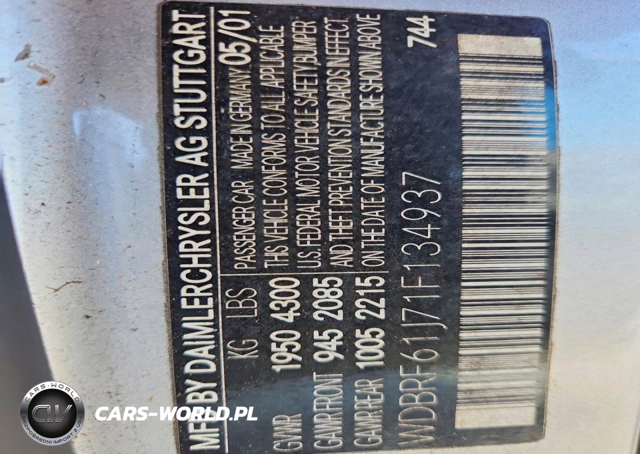 2001 Mercedes-Benz C 240 VIN:WDBRF61J71F134937 - 13