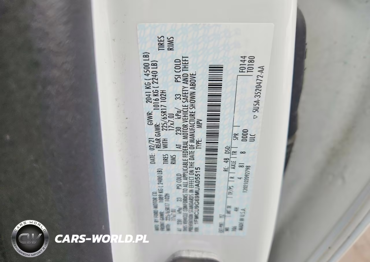 2021 Ford Escape Se VIN:1FMCU9G69MUA05515 - 13