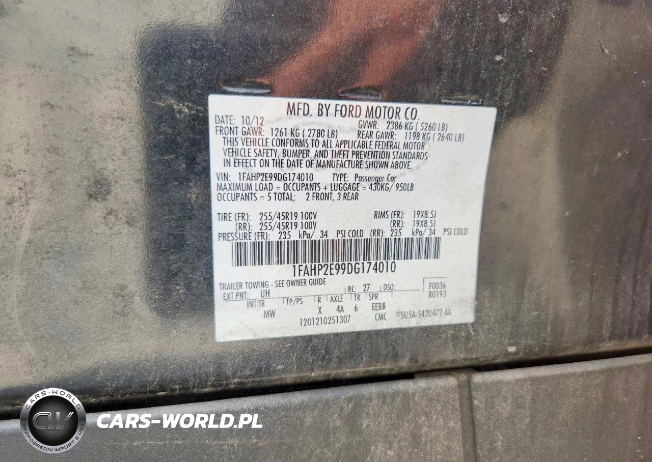 2013 Ford Taurus VIN:1FAHP2E99DG174010 - 12