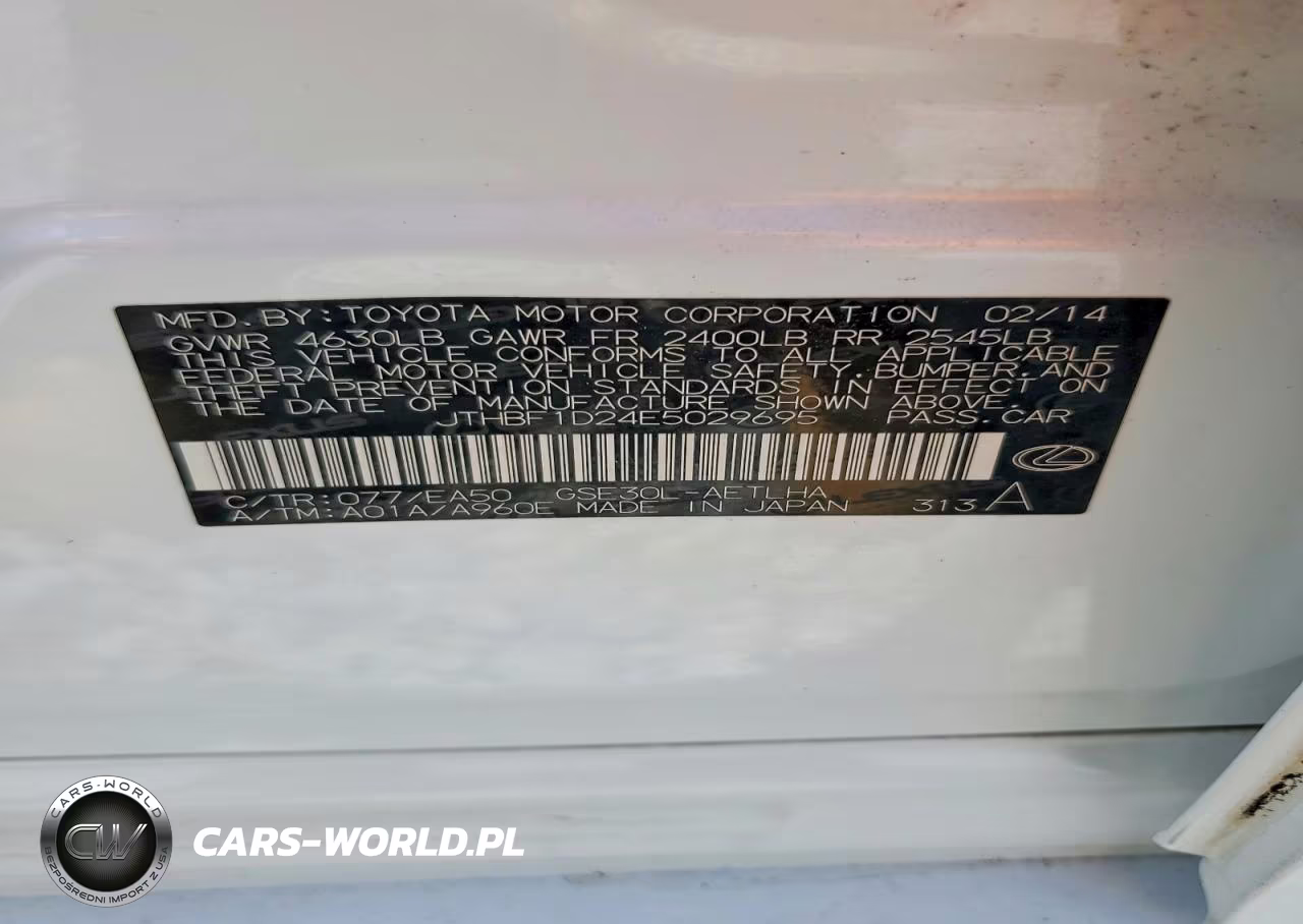 2014 Lexus Is 250 VIN:JTHBF1D24E5029695 - 12
