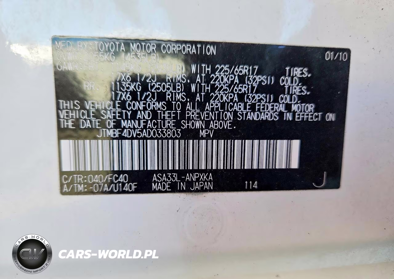 2010 Toyota Rav4 Base VIN:JTMBF4DV5AD033803 - 13