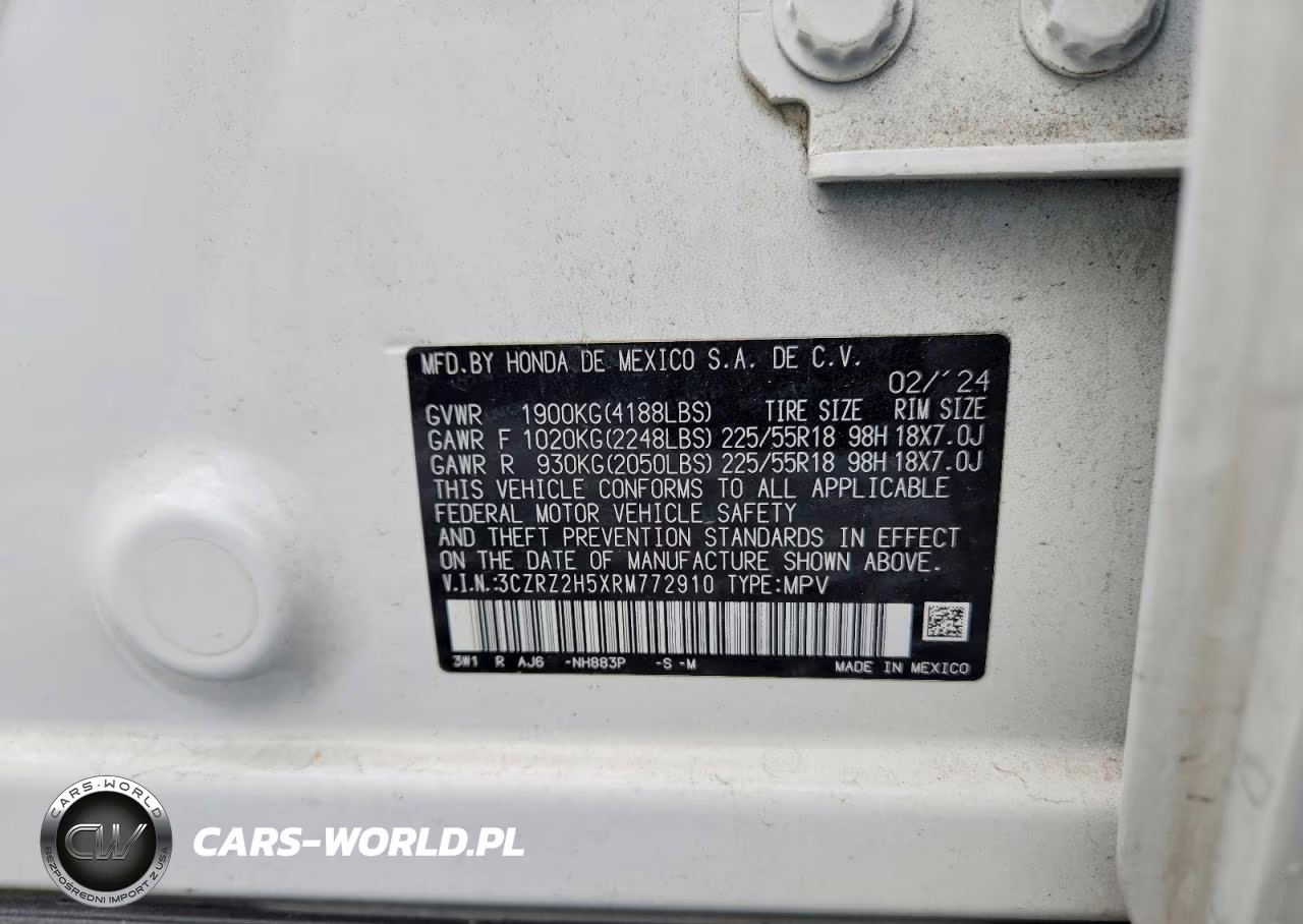 2024 Honda Hr-V Sport VIN:3CZRZ2H5XRM772910 - 13