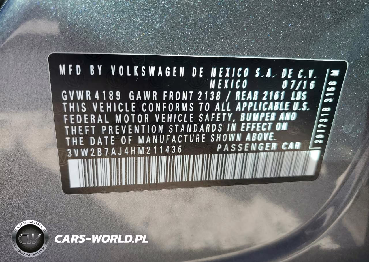 2017 Volkswagen Jetta S VIN:3VW2B7AJ4HM211436 - 13