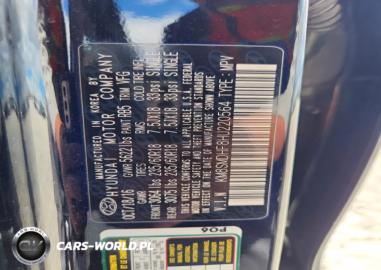 2017 Hyundai Santa Fe Se VIN:KM8SMDHF8HU220564 - 12