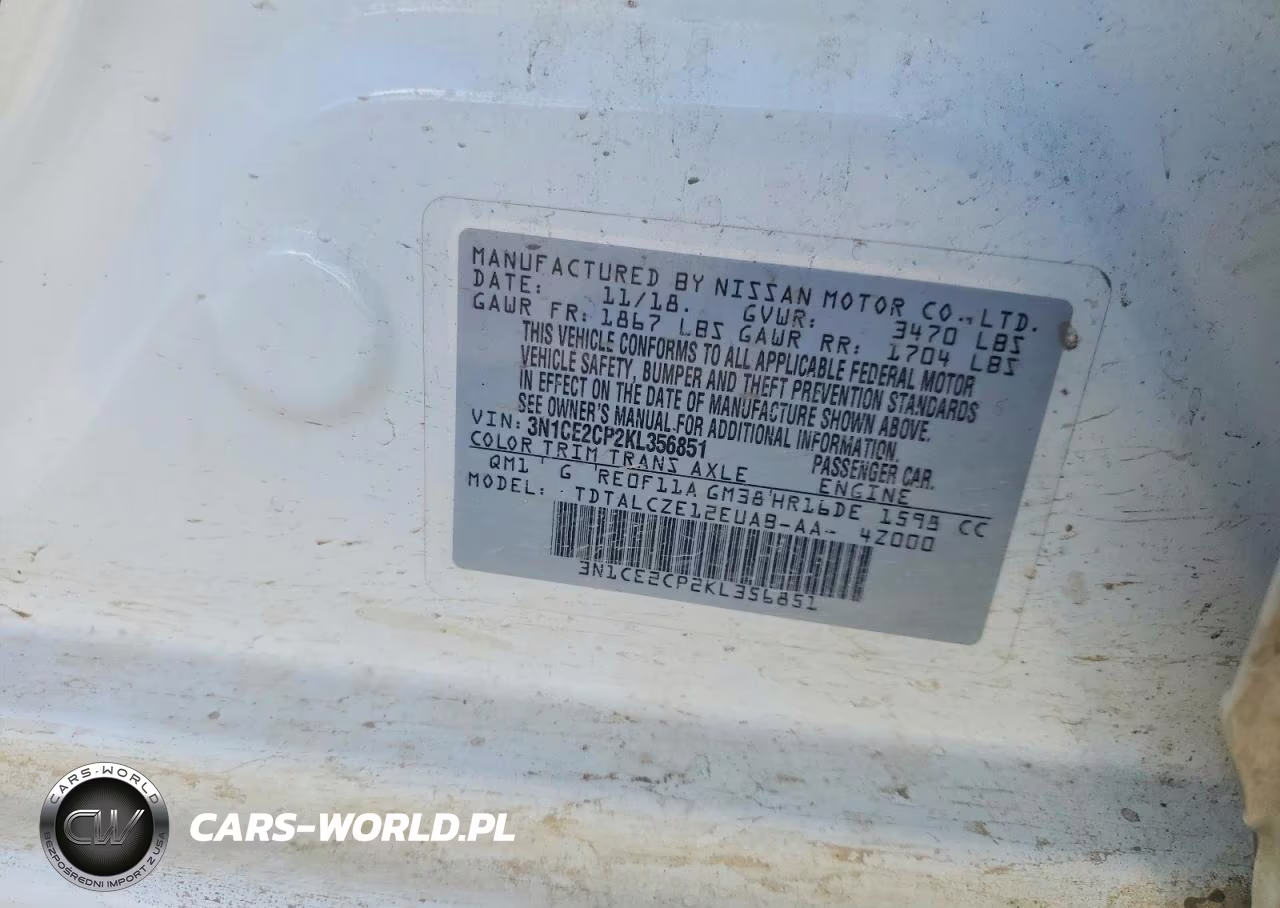 2019 Nissan Versa Note S VIN:3N1CE2CP2KL356851 - 12