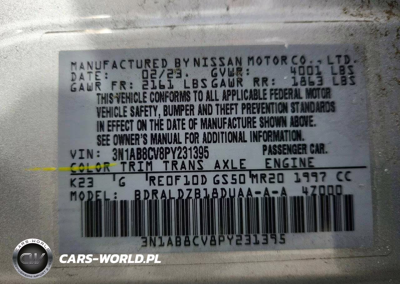 2023 Nissan Sentra Sv VIN:3N1AB8CV8PY231395 - 13