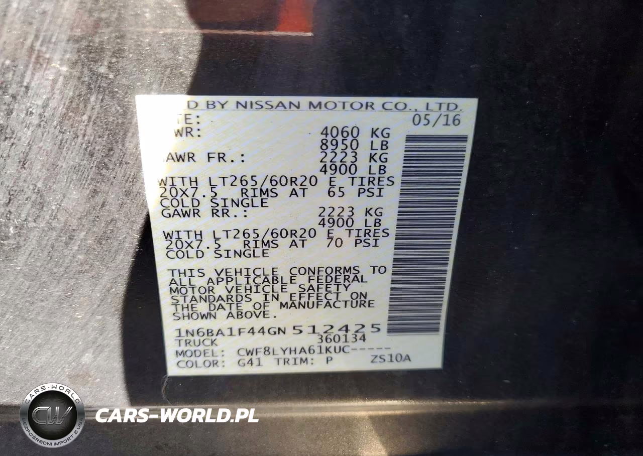 2016 Nissan Titan Xd Platinum Reserve VIN:1N6BA1F44GN512425 - 12