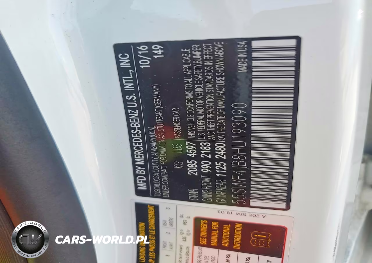 2017 Mercedes-Benz C 300 VIN:55SWF4JB8HU193090 - 12