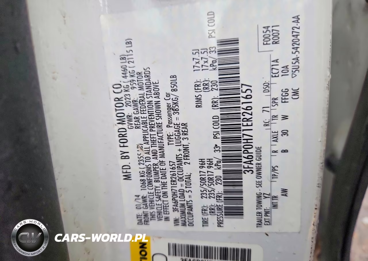2014 Ford Fusion Se VIN:3FA6P0H71ER261657 - 14