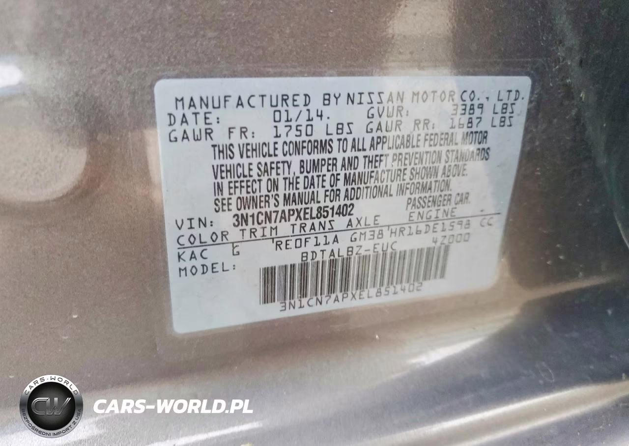 2014 Nissan Versa 1.6 Sv VIN:3N1CN7APXEL851402 - 12