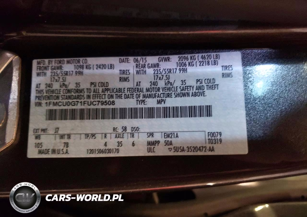 2015 Ford Escape Se VIN:1FMCU0G71FUC79508 - 13