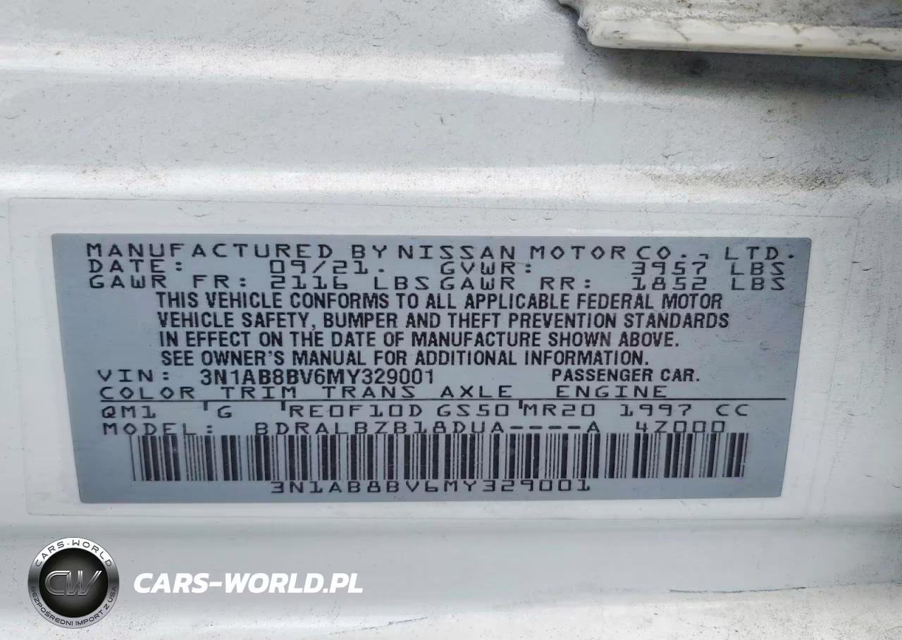 2021 Nissan Sentra S VIN:3N1AB8BV6MY329001 - 13