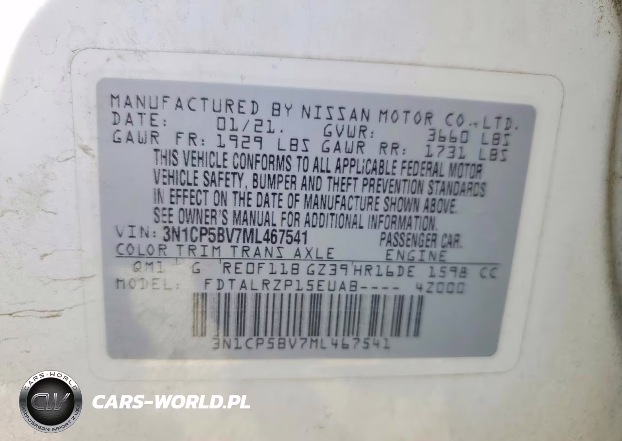 2021 Nissan Kicks S VIN:3N1CP5BV7ML467541 - 12