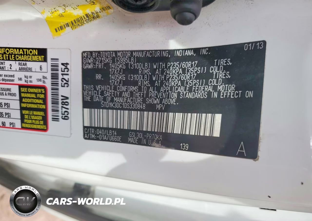 2013 Toyota Sienna Xle 8-Passenger VIN:5TDYK3DC1DS330848 - 13