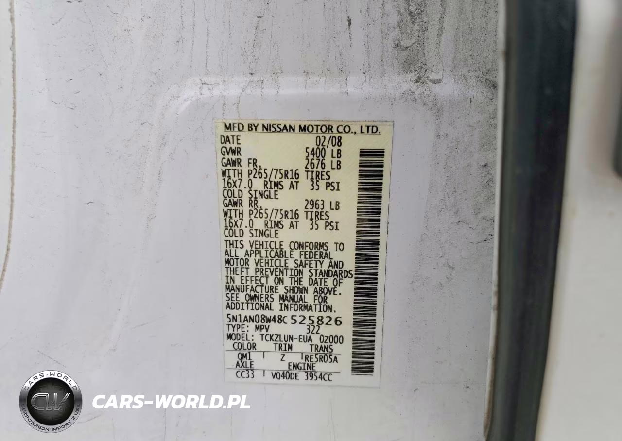 2008 Nissan Xterra X VIN:5N1AN08W48C525826 - 14