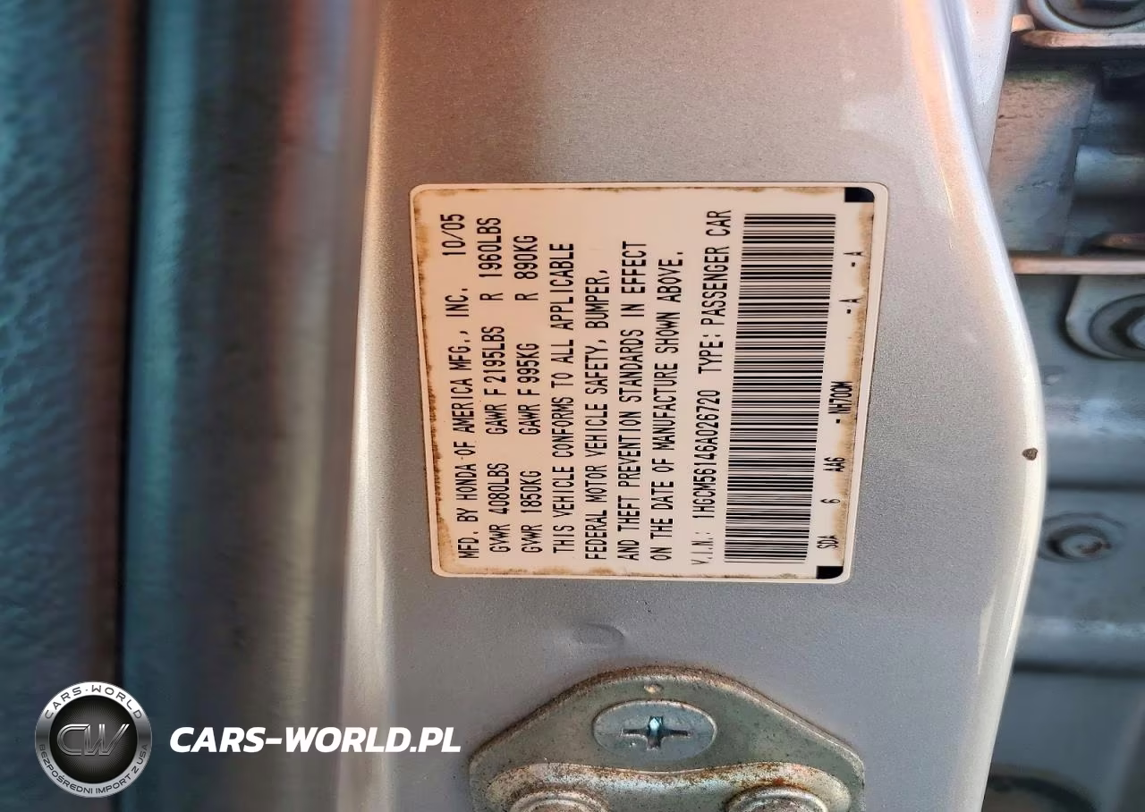 2006 Honda Accord Value VIN:1HGCM56146A026720 - 13