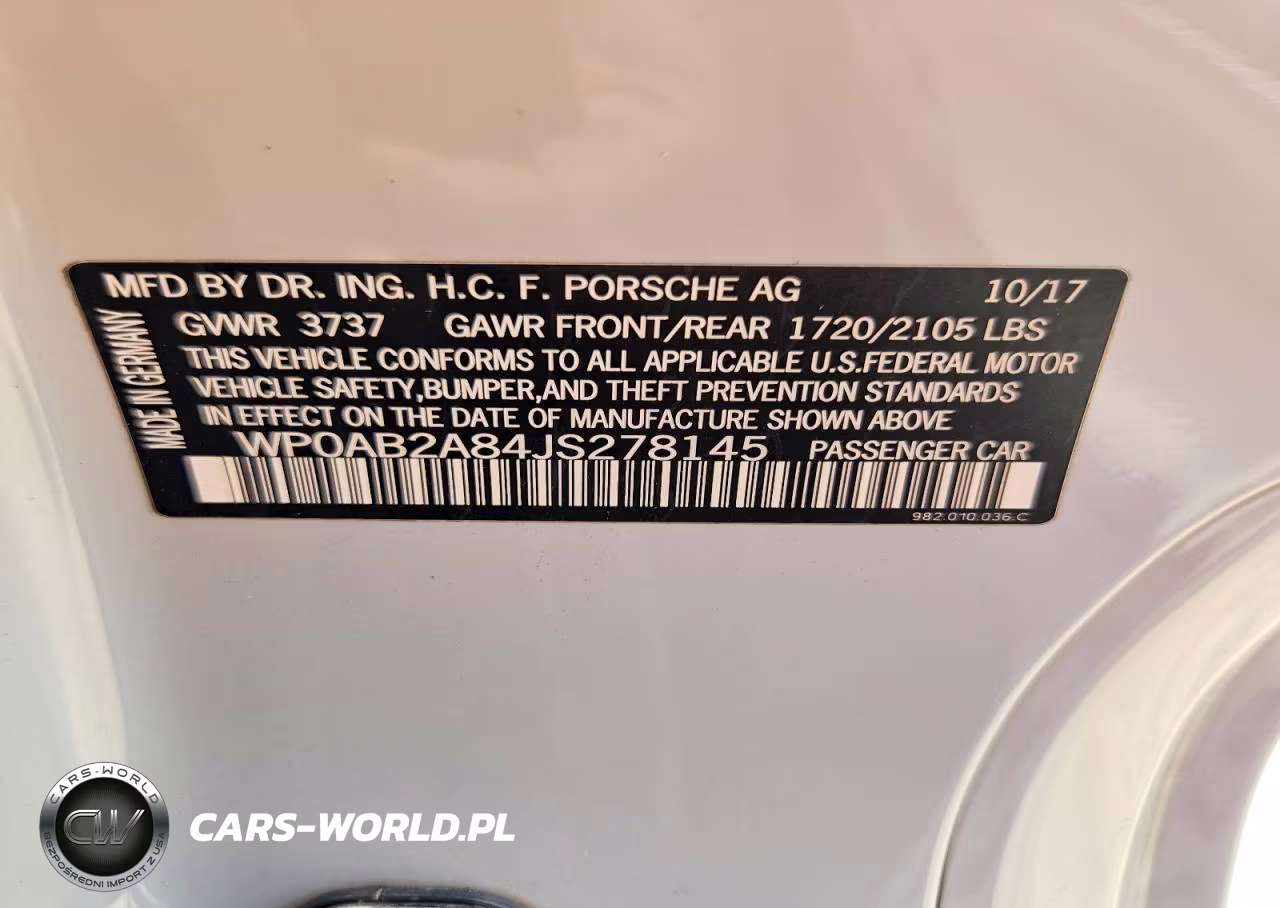 2018 Porsche Cayman S VIN:WP0AB2A84JS278145 - 13