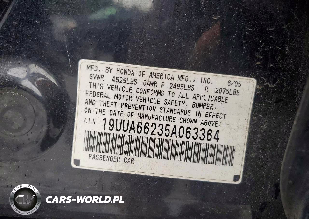 2005 Acura Tl VIN:19UUA66235A063364 - 12