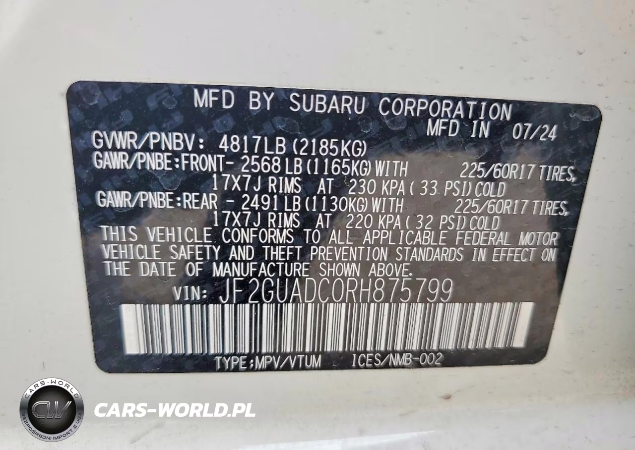 2024 Subaru Crosstrek Premium VIN:JF2GUADC0RH875799 - 13