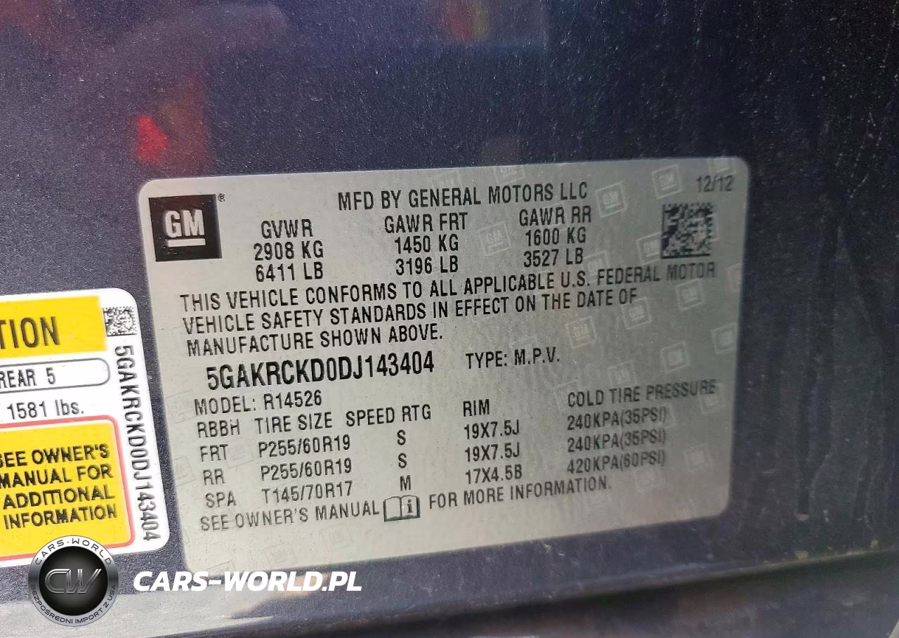 2013 Buick Enclave VIN:5GAKRCKD0DJ143404 - 13
