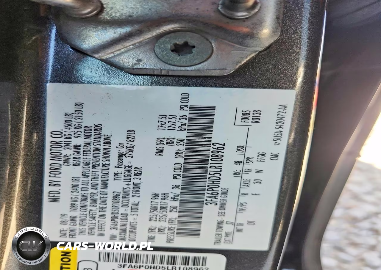 2020 Ford Fusion Se VIN:3FA6P0HD5LR108962 - 12