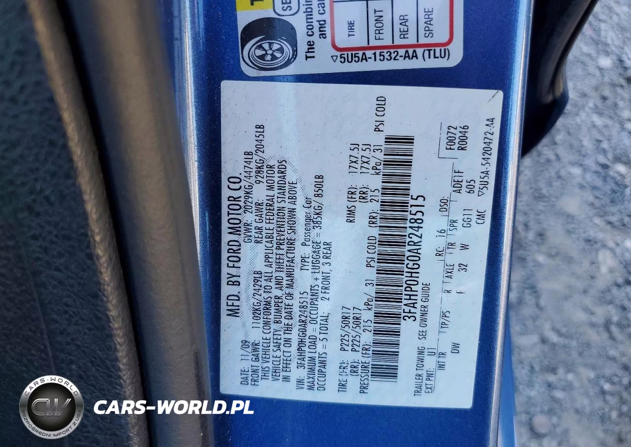 2010 Ford Fusion Se VIN:3FAHP0HG0AR248515 - 12