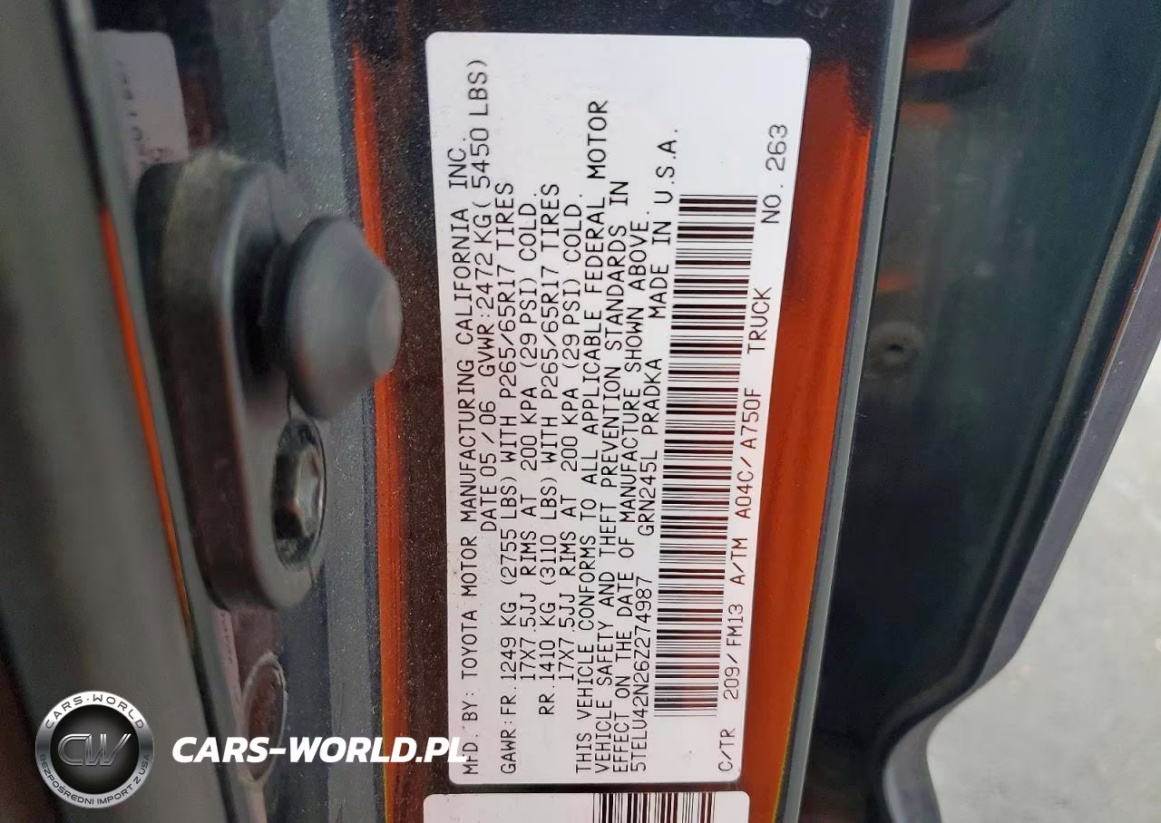 2006 Toyota Tacoma V6 VIN:5TELU42N26Z274987 - 13