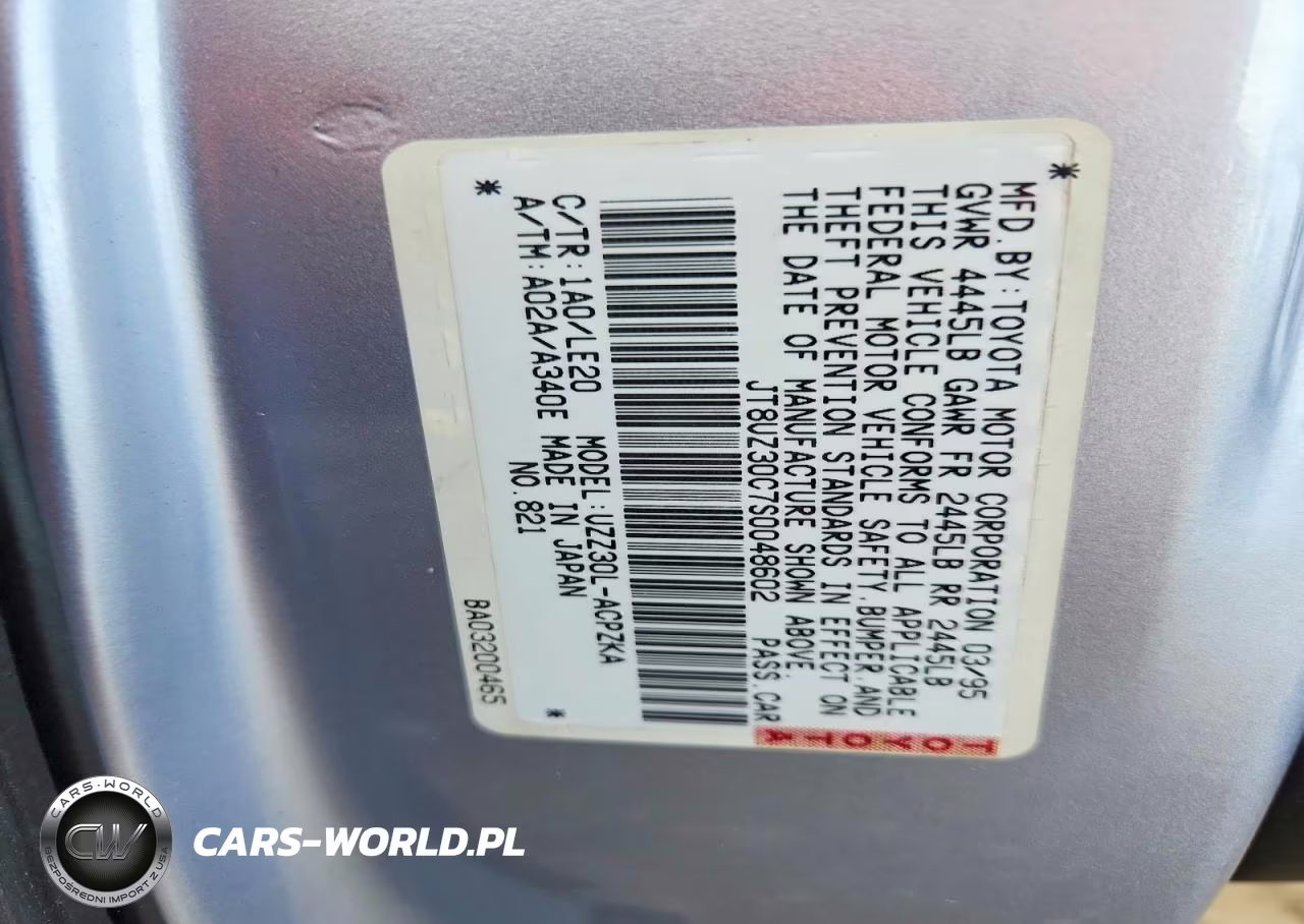 1995 Lexus Sc 400 VIN:JT8UZ30C7S0048602 - 12