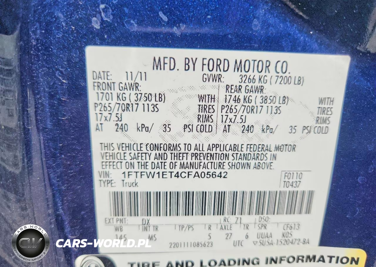 2012 Ford F150 Supercrew VIN:1FTFW1ET4CFA05642 - 13