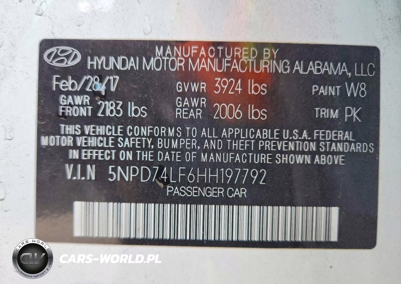 2017 Hyundai Elantra Se VIN:5NPD74LF6HH197792 - 13