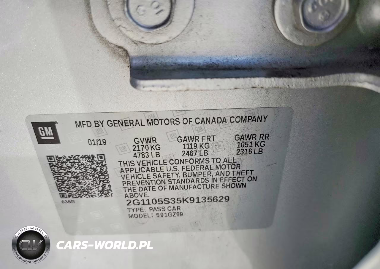 2019 Chev Impala Pre VIN:2G1105S35K9135629 - 13